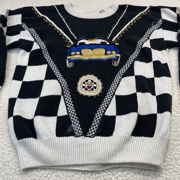 RARE Vintage Jaguar Car Sweater Men’s M Women’s L Novelty JAGUAR SPORTS Racing - Picture 2 of 10